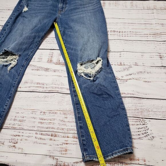 Abercrombie & Fitch The Boyfriend Mid Rise Distressed Jeans Size 28 / 6R A&F - Picture 9 of 12